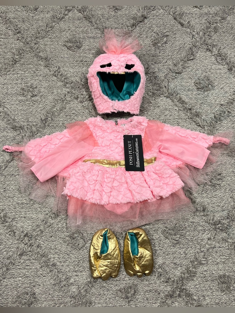 NWT Posh Peanut Pink Leilani Flamingo Costume 12-18M Halloween